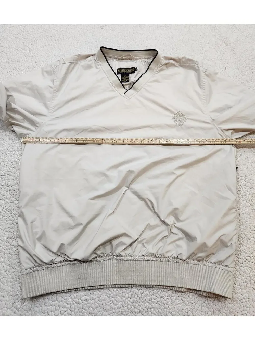 Donald J Trump Signature Collection Golf BEIGE Pullover Windbreaker Men's Medium